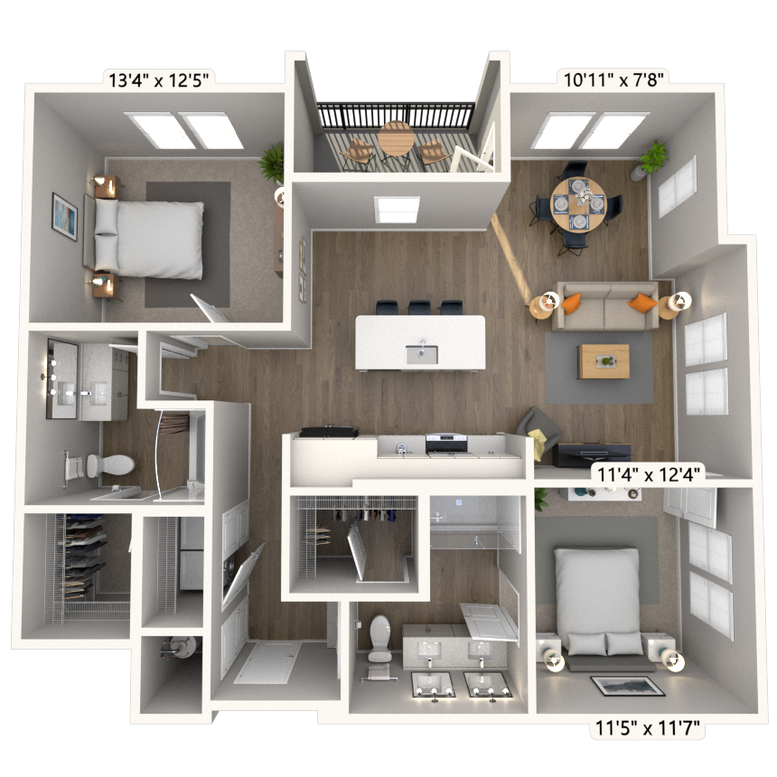 Floorplan image of unit 3210