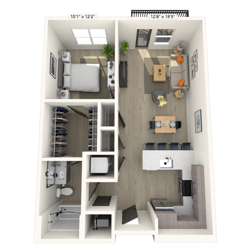 Floorplan image of unit 145