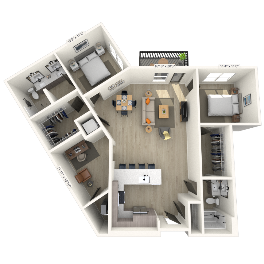 Floorplan image of unit 143