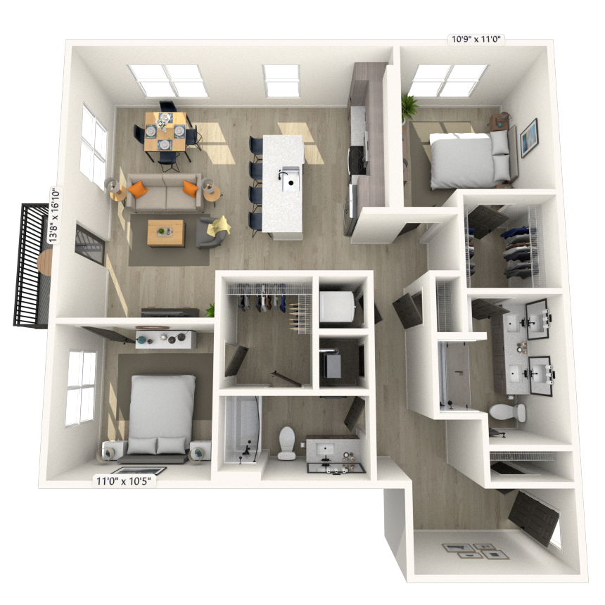 Floorplan image of unit 244