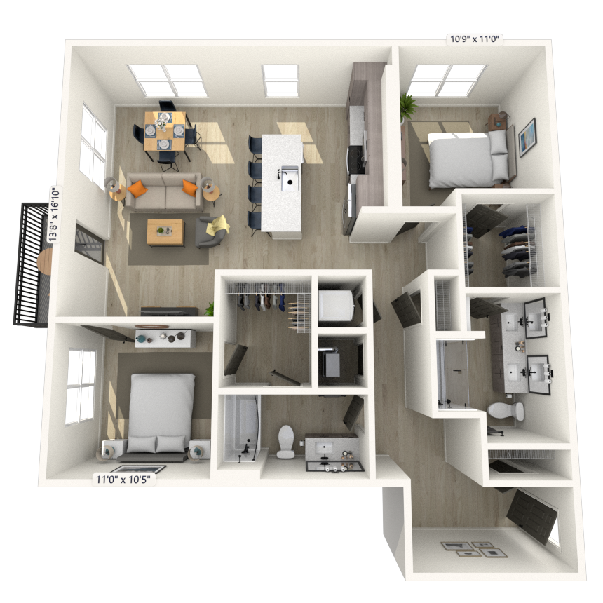 Floorplan image of unit 144