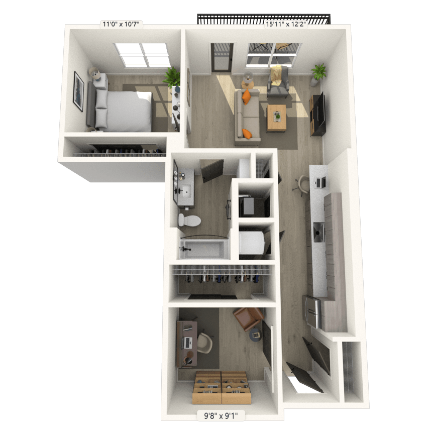 Floorplan image of unit 436