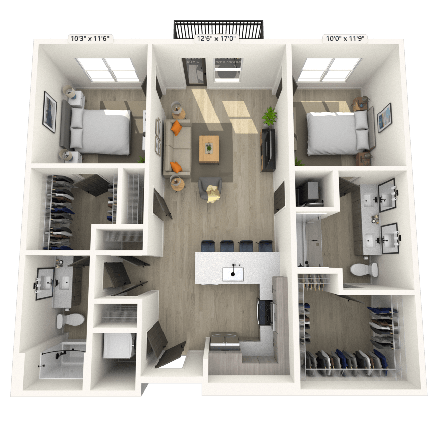 Floorplan image of unit 222