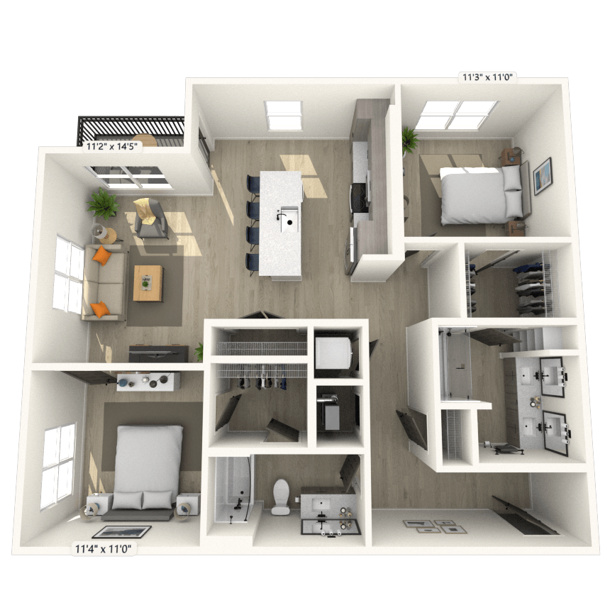 Floorplan image of unit 223