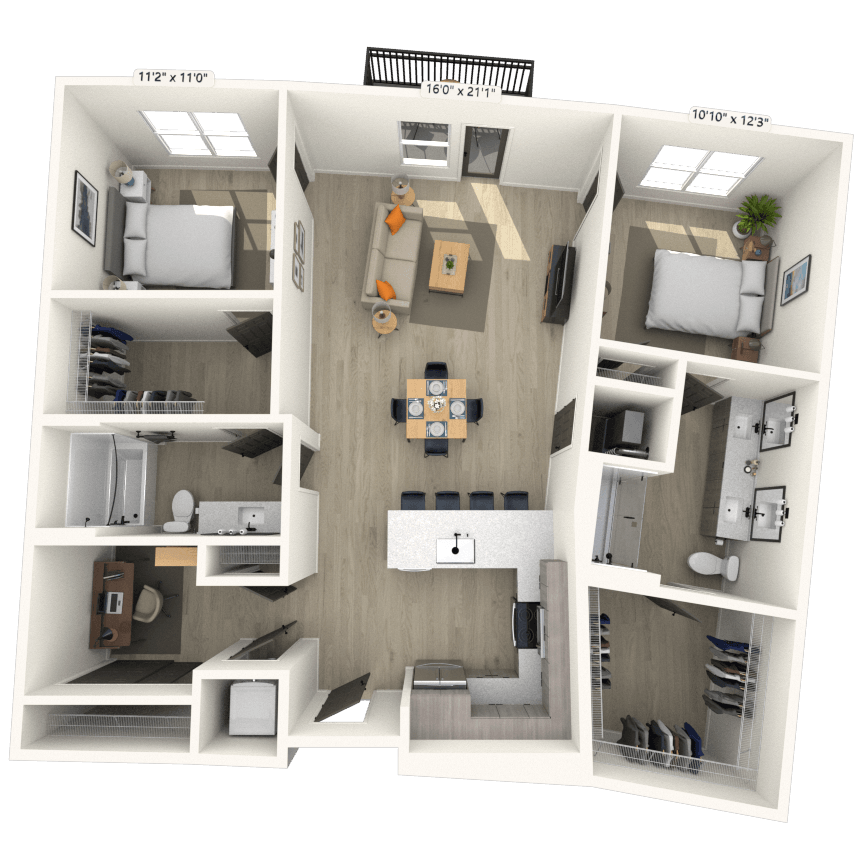 Floorplan image of unit 106