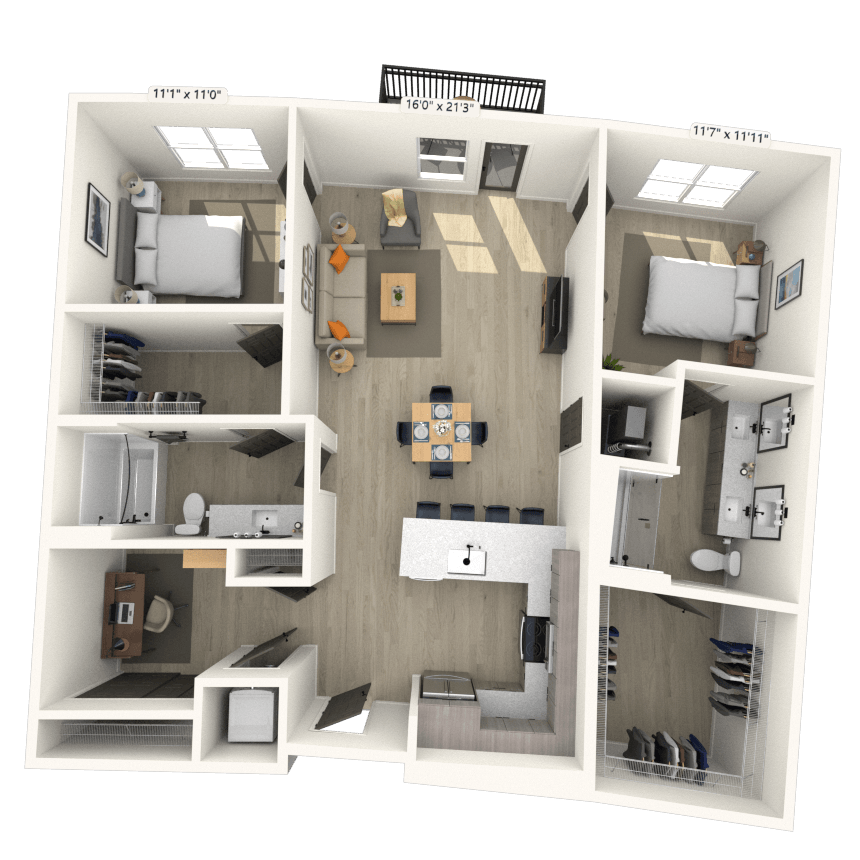 Floorplan image of unit 207