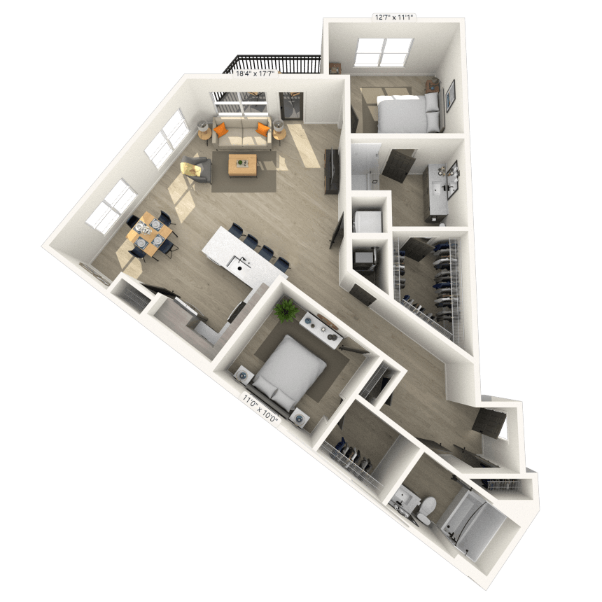 Floorplan image of unit 201