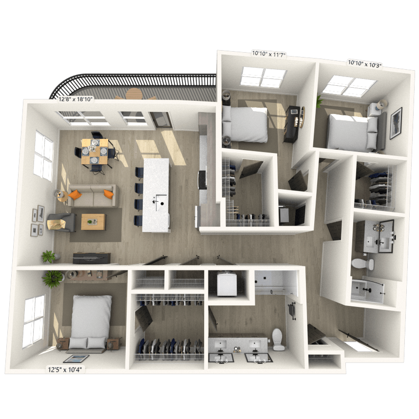 Floorplan image of unit 204