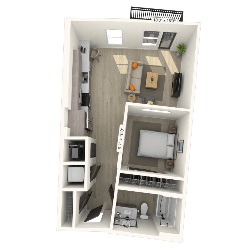 Floorplan image of unit 205