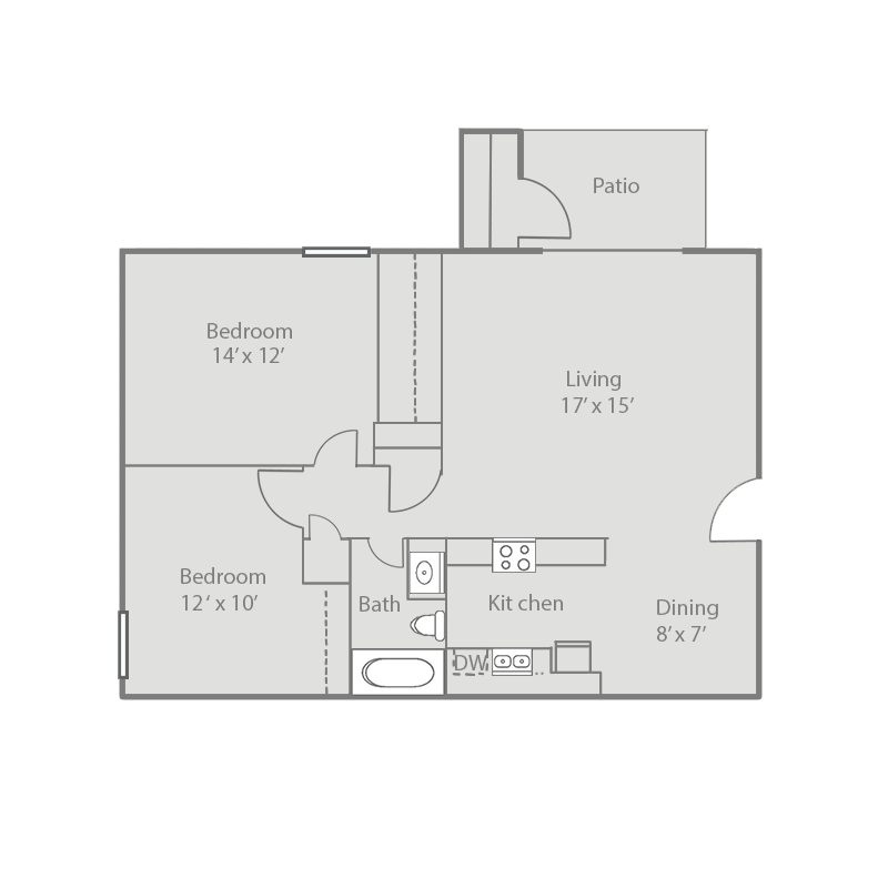 Latitude Apartments, Phoenix, Arizona 2 Bedroom 1 Bath