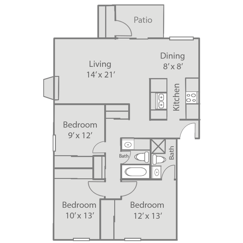 Latitude Apartments, Phoenix, Arizona 3 Bedroom 2 Bath