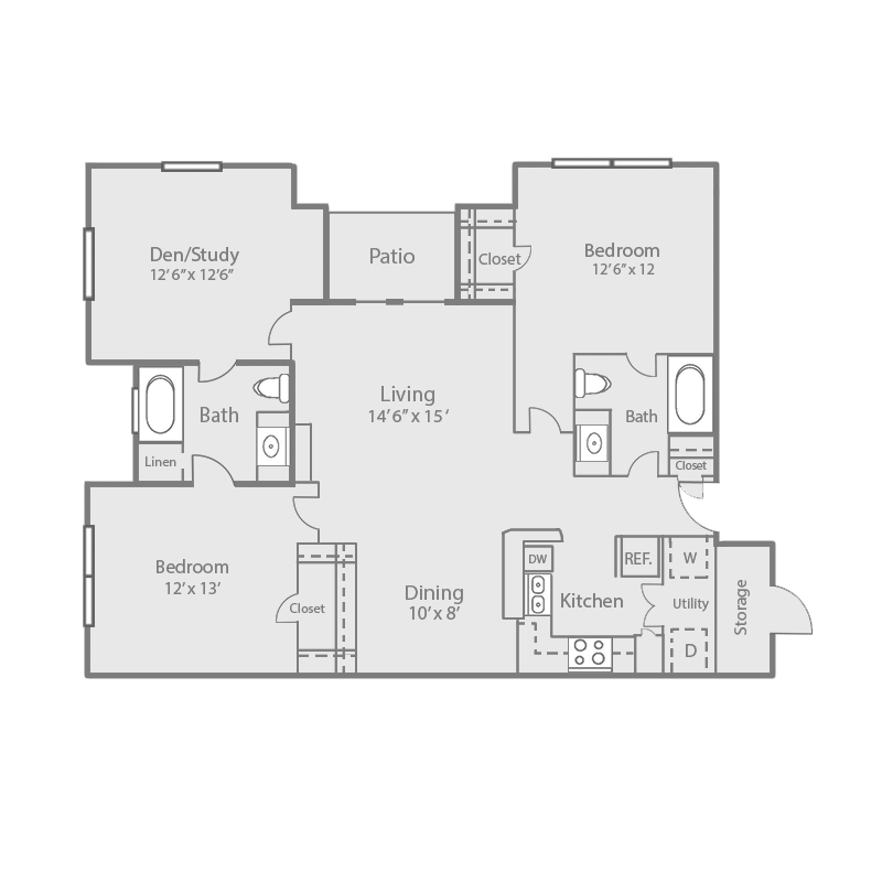 The Belmont at Duck Creek Apartments, Garland, Texas The Oak
