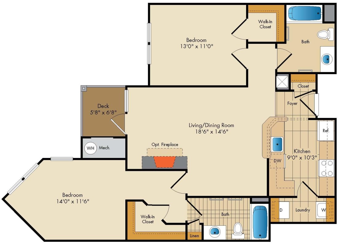 Apartment M128 floorplan