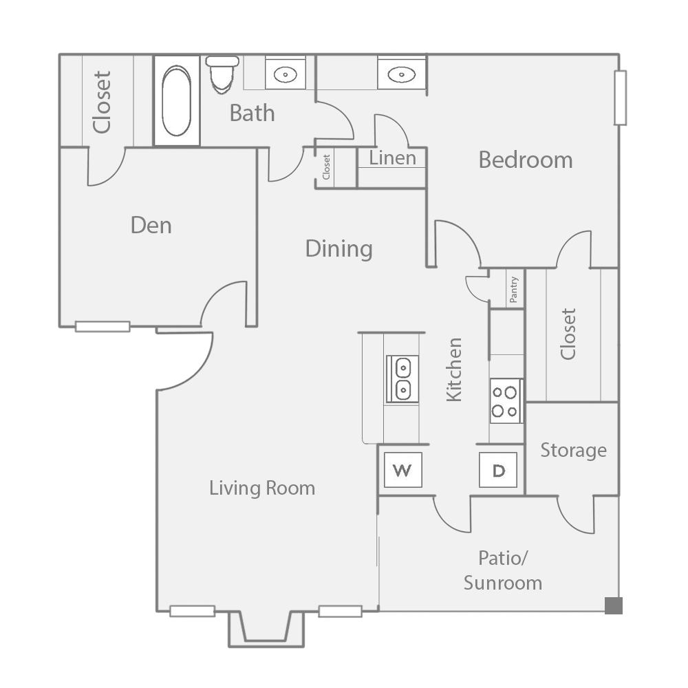 The Ashlar Apartments, Dallas, Texas B2 - w/ Sunroom