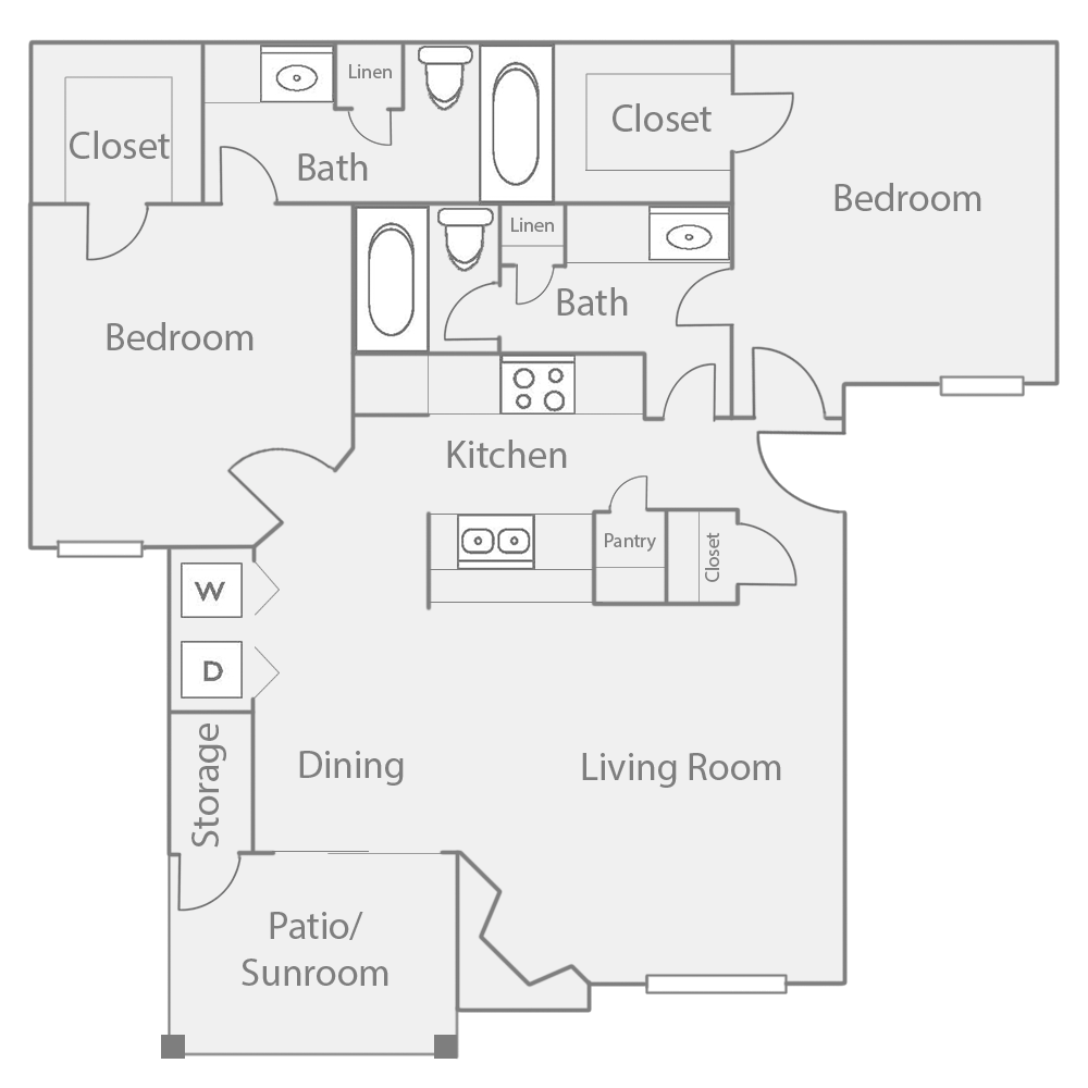 The Ashlar Apartments, Dallas, Texas B4 - w/ Sunroom
