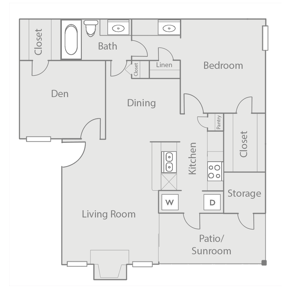 Heatherstone Apartments, Dallas, Texas B2 - w/ Sunroom