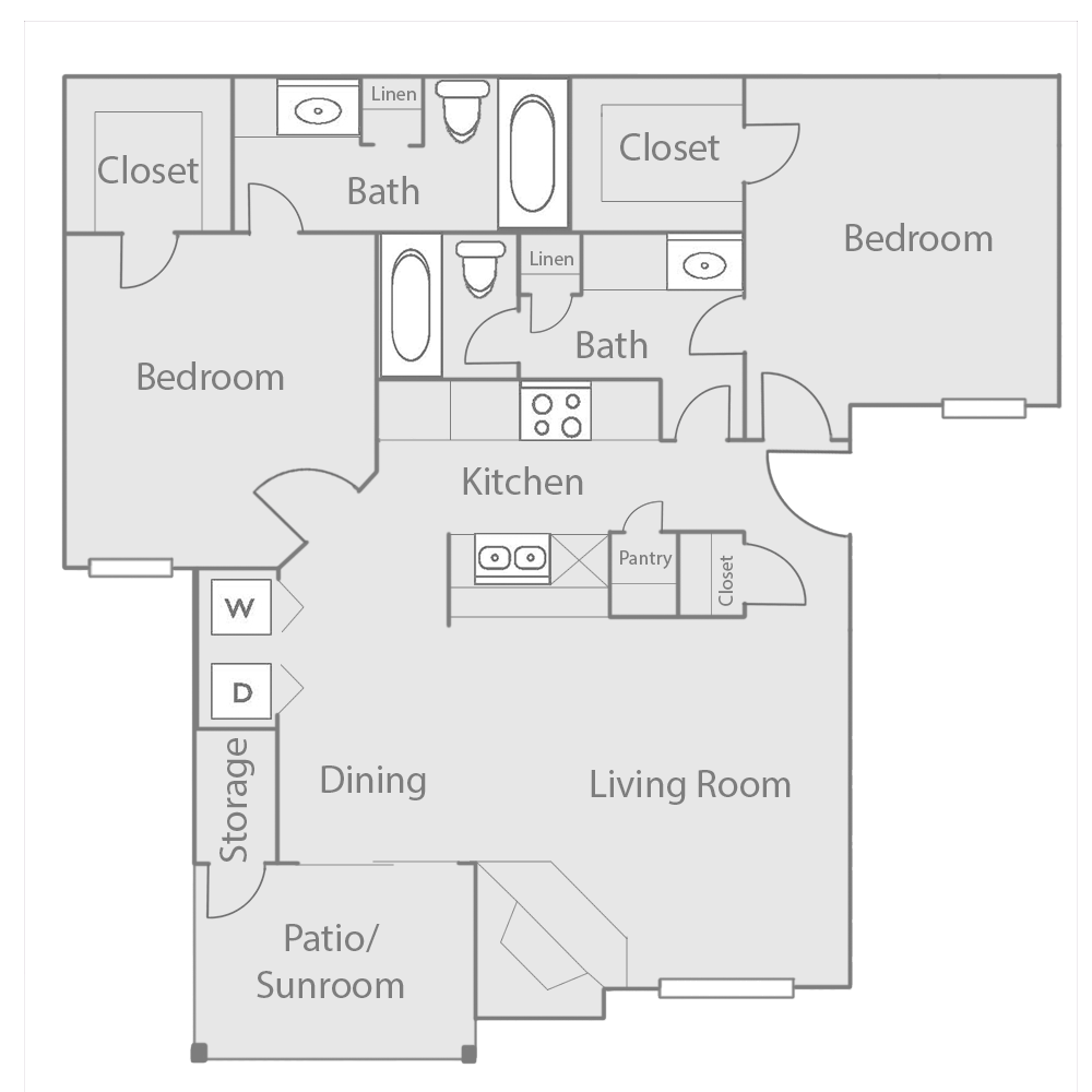 Heatherstone Apartments, Dallas, Texas B4 w/ Sunroom