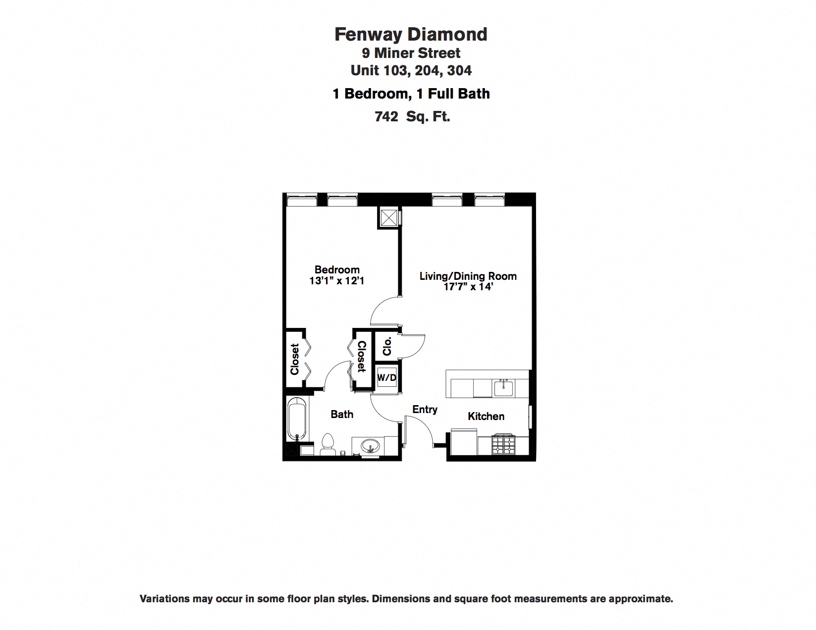 Click to view Floor plan 1 Bedroom with Open Floorplan image 4