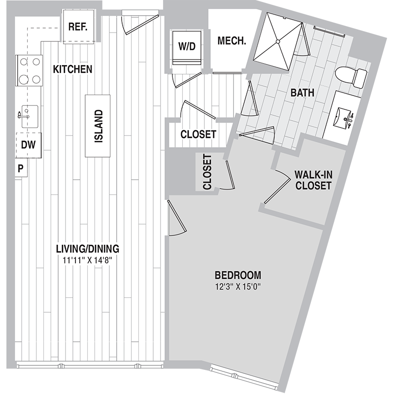 Floor plan for Unit 518