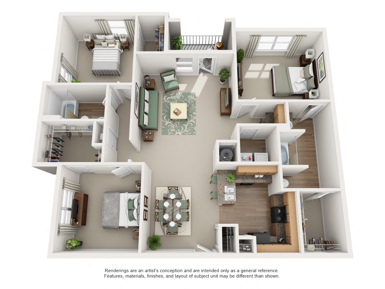 Luxury 1 2 And 3 Bedroom Floor Plans Carrington Park Apartments