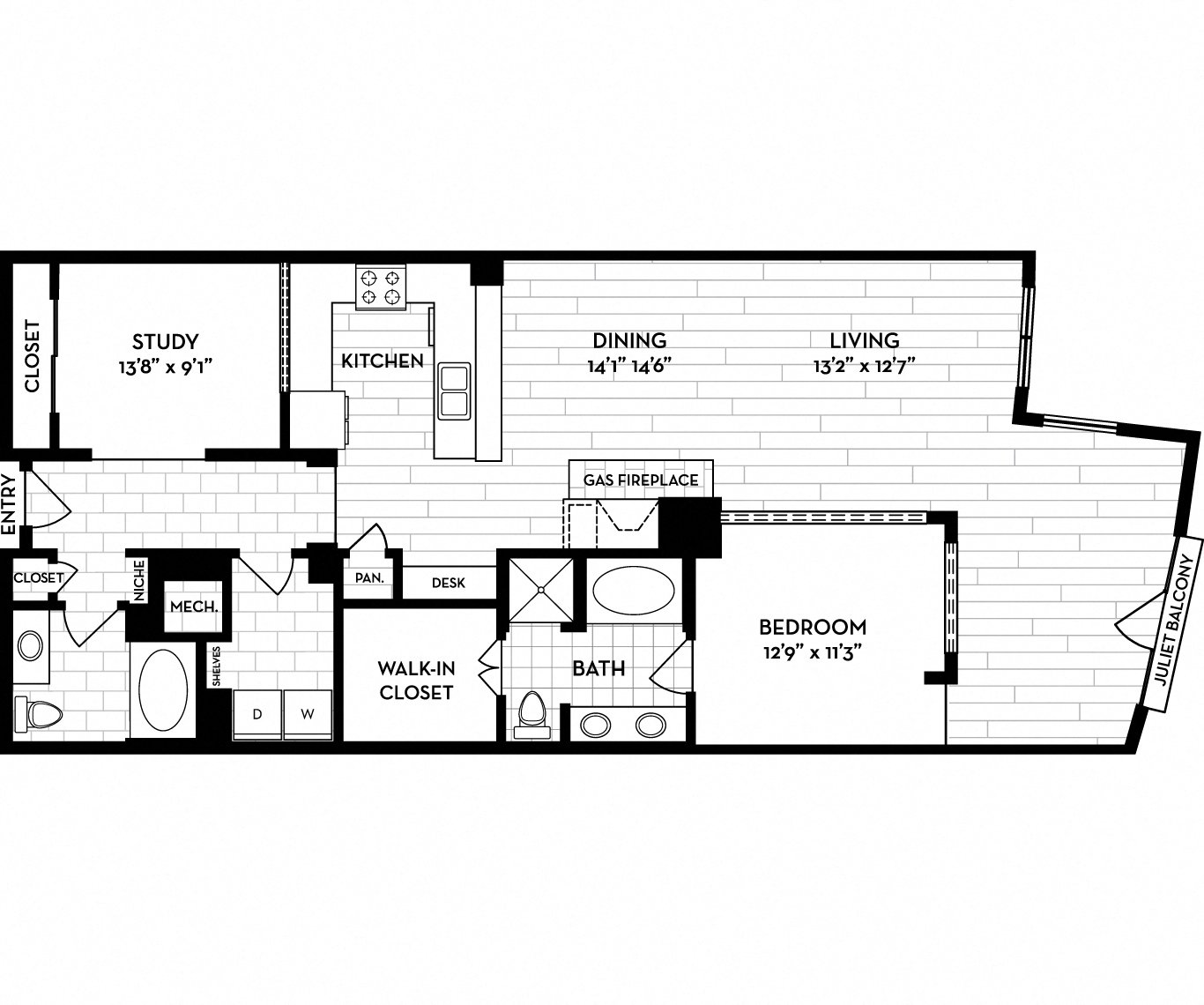 Lombard, Madison, Mulholland, and Park Floor Plan