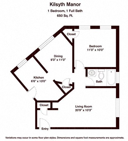 Floor plan 1 Bedroom image 1