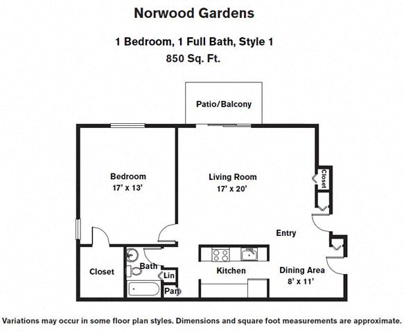 Click to view Floor plan 1 Bedroom with Dining Area image 2