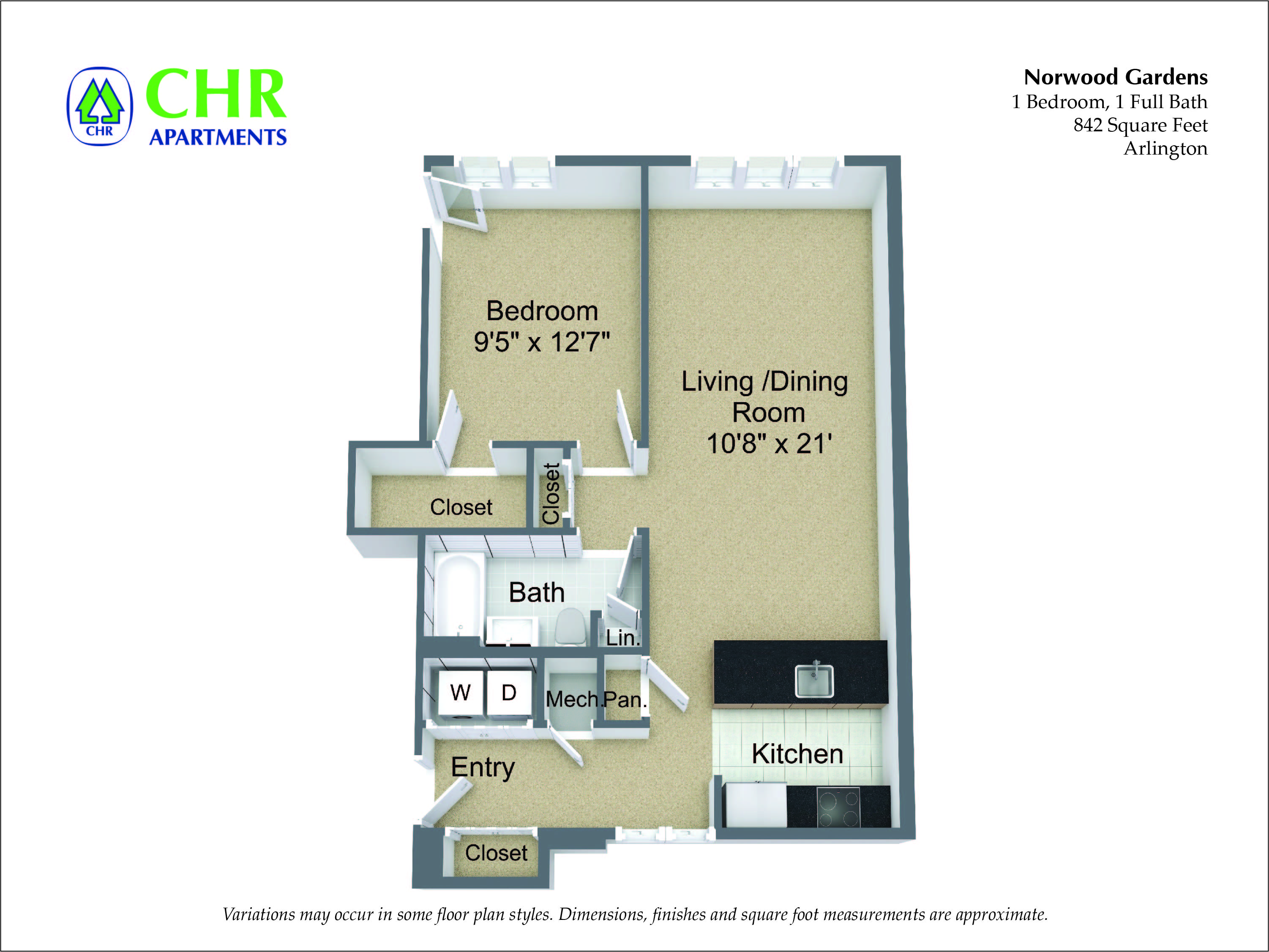 Click to view 1 Bedroom - New floor plan gallery