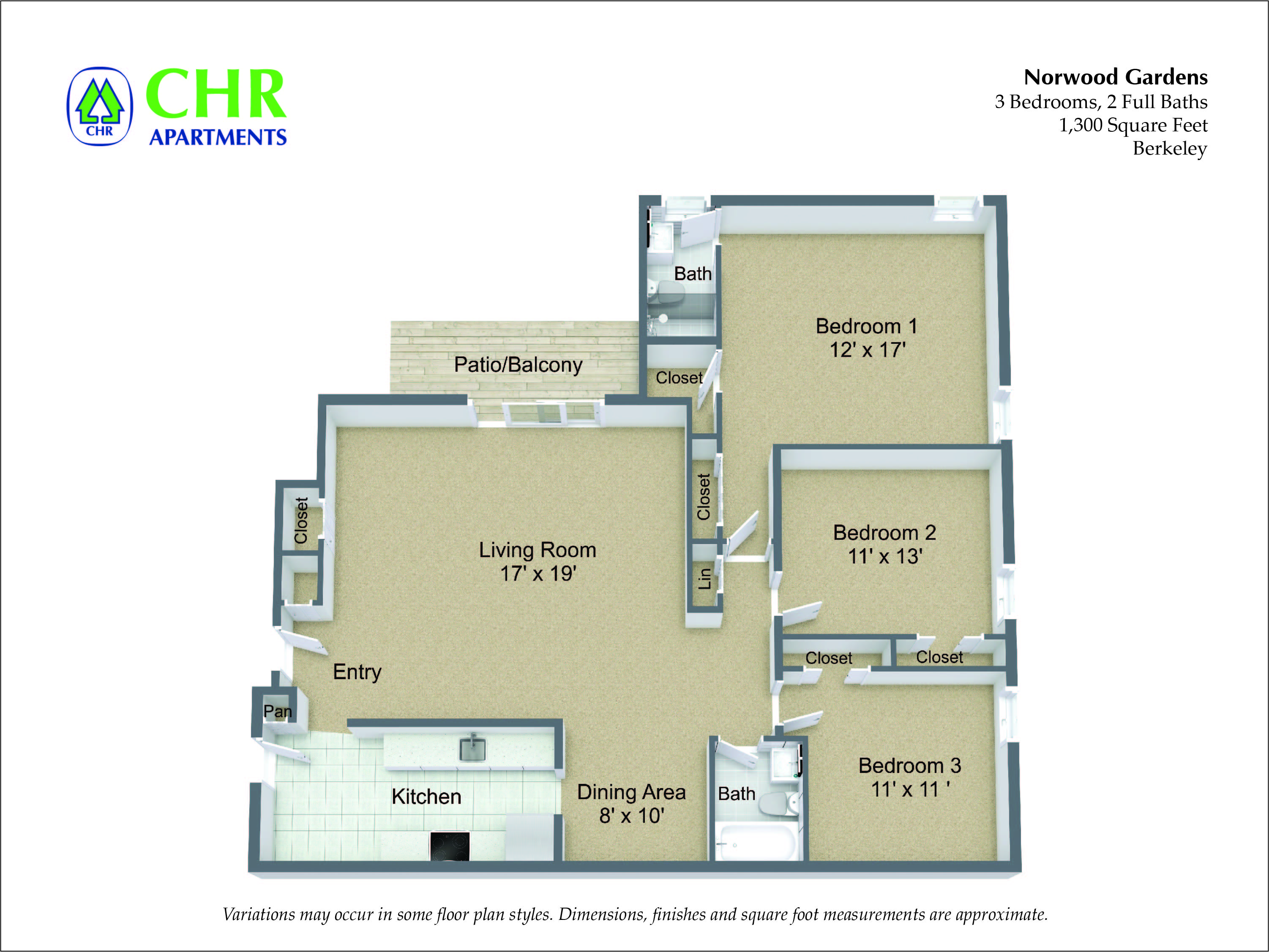 Click to view Floor plan 3 Bed/2 Bath image 1