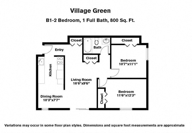 Click to view Floor plan 2 Bed/1 Bath image 2