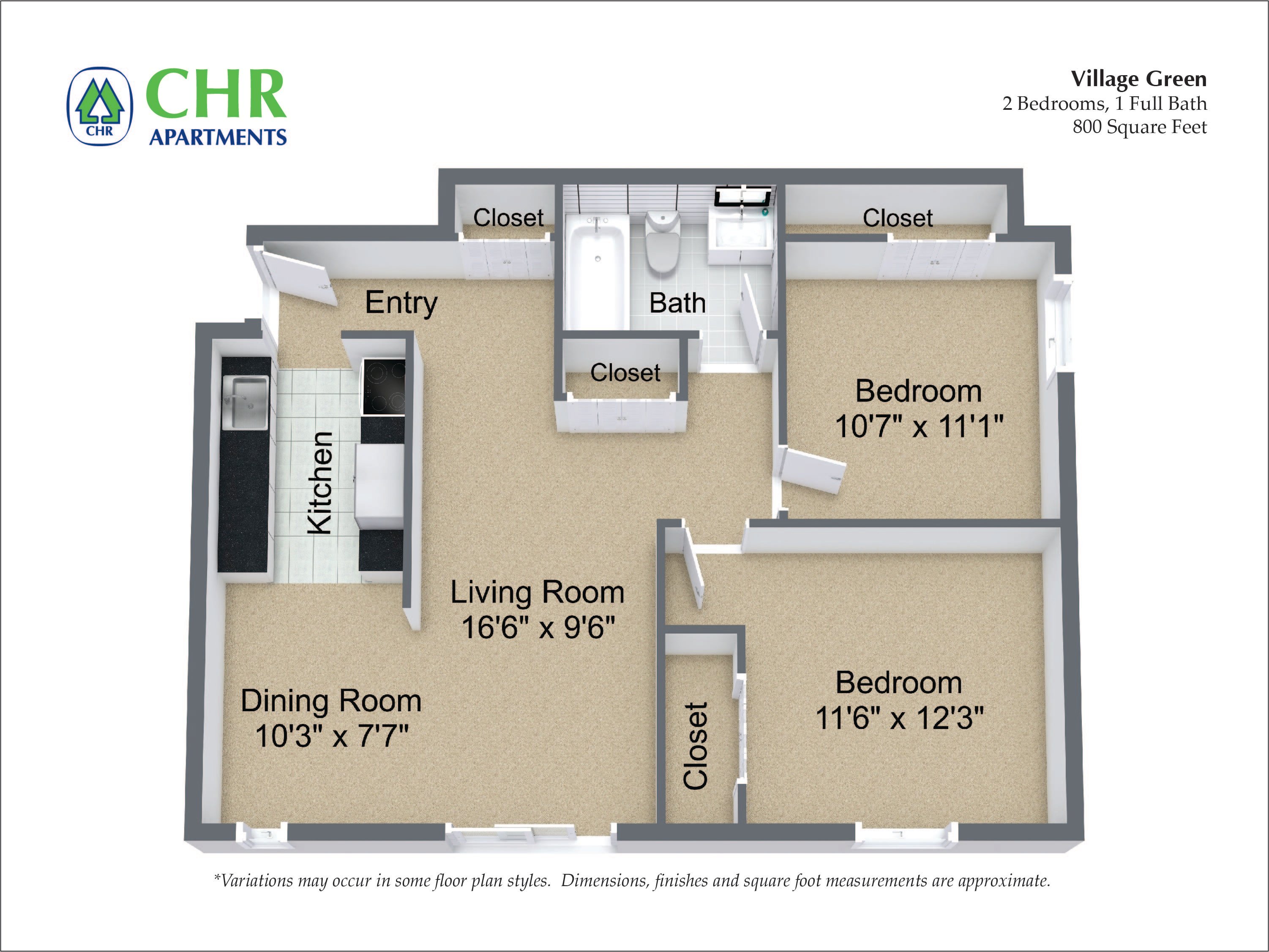 Click to view Floor plan 2 Bedroom image 1