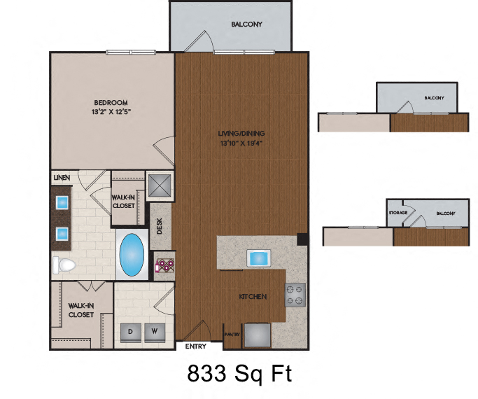 711 - 833 Sq Ft