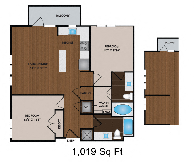 1019 - 1179 Sq Ft