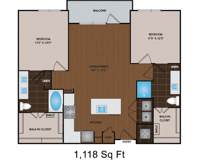 1056 - 1118 Sq Ft