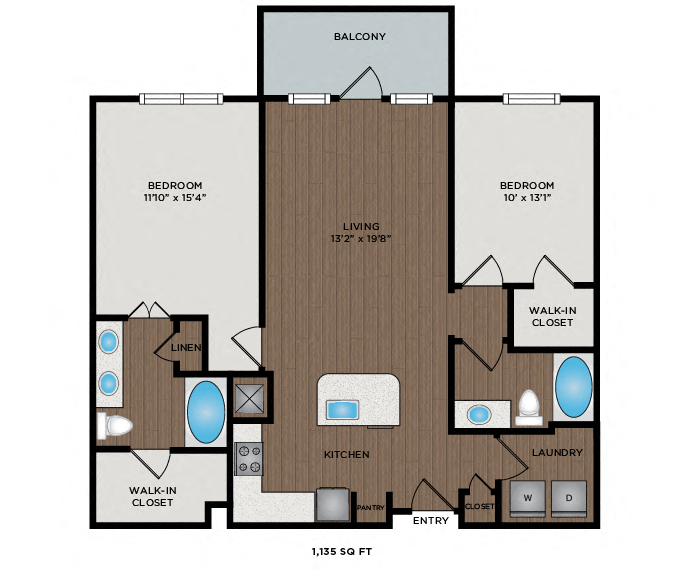 1085 - 1135 Sq Ft Floor Plan
