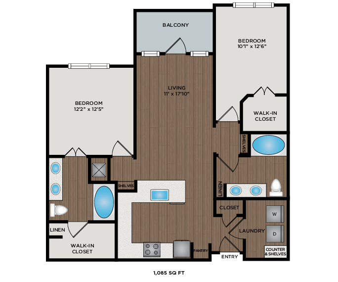1085 - 1135 Sq Ft