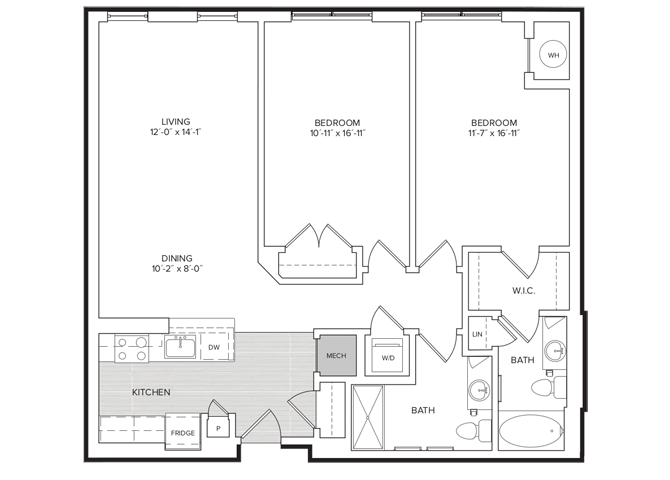 floor plan image of apartment 205