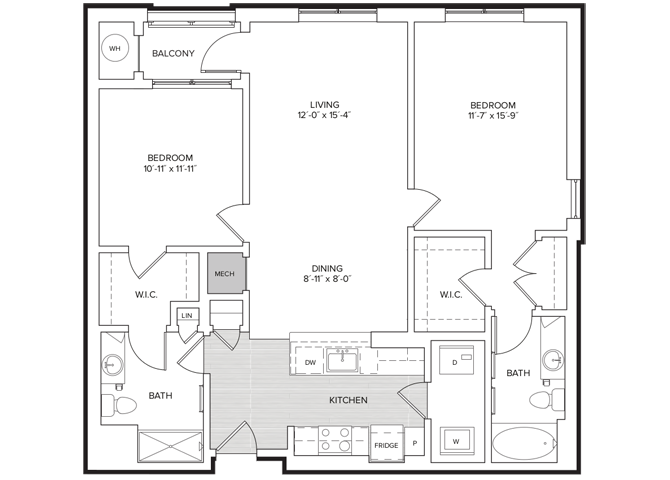 floor plan image of apartment 632