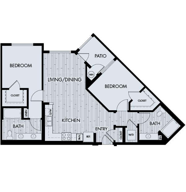 88 at Alhambra Place Apartments Alhambra 2 bedrooms 2 baths Plan 2B