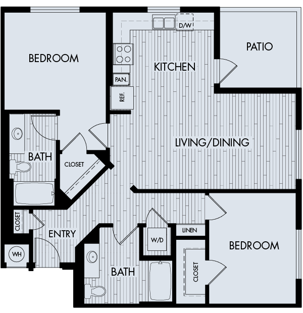 88 at Alhambra Place Apartments Alhambra 2 bedrooms 2 baths Plan 2D