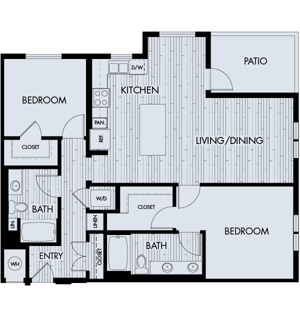 88 at Alhambra Place Apartments Alhambra 2 bedrooms 2 baths Plan 2E