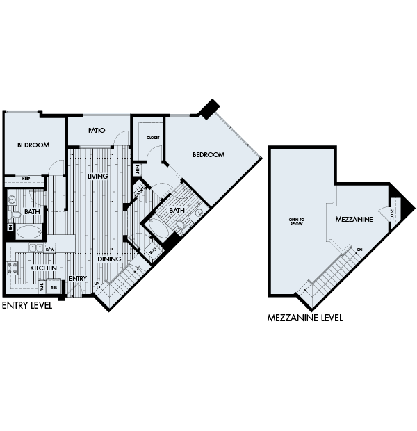 Ascent Apartments San Jose 2 bedrooms 2 baths Plan 2C Mezzanine