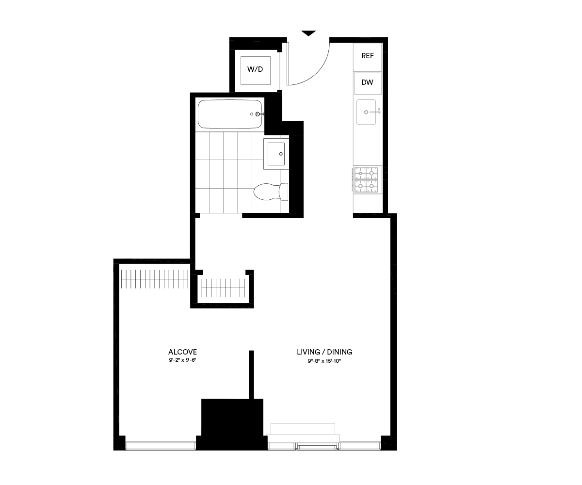 3D floor plan image for apartment 2-48F at Jackson Park