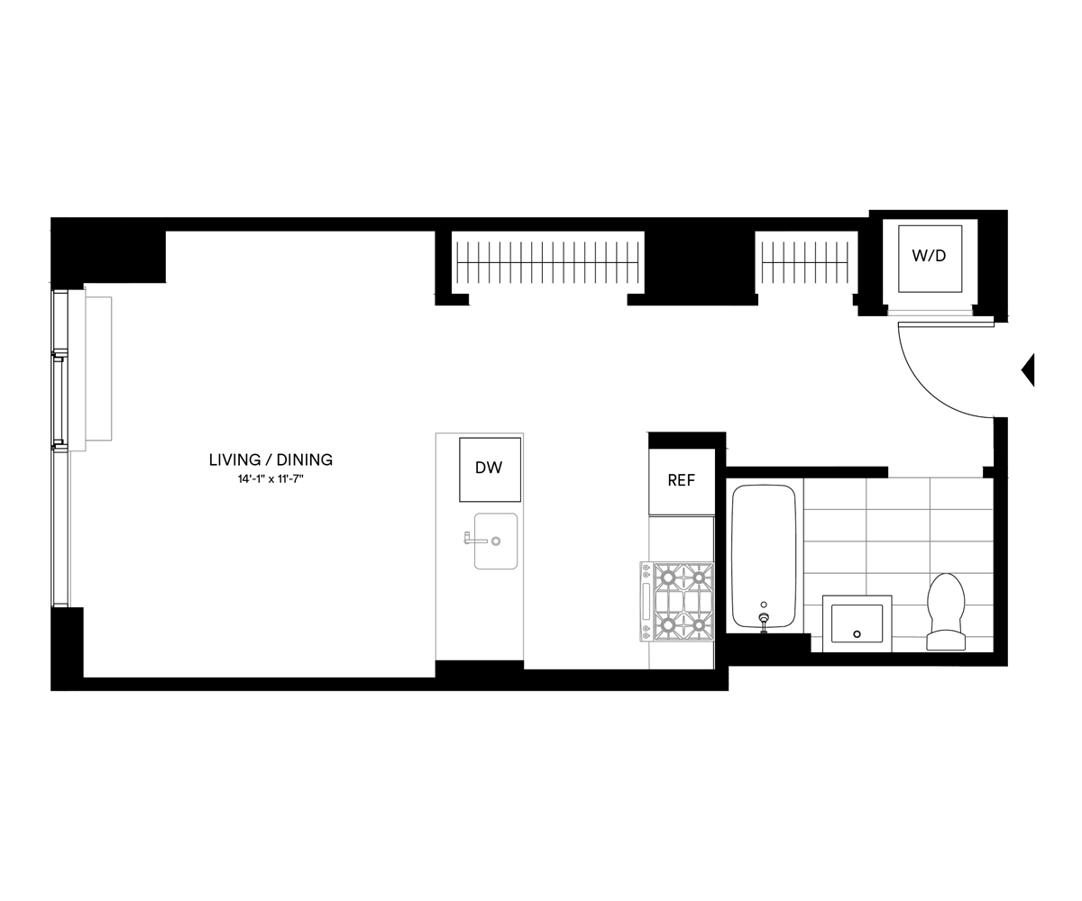 3D floor plan image for apartment 3-27U at Jackson Park