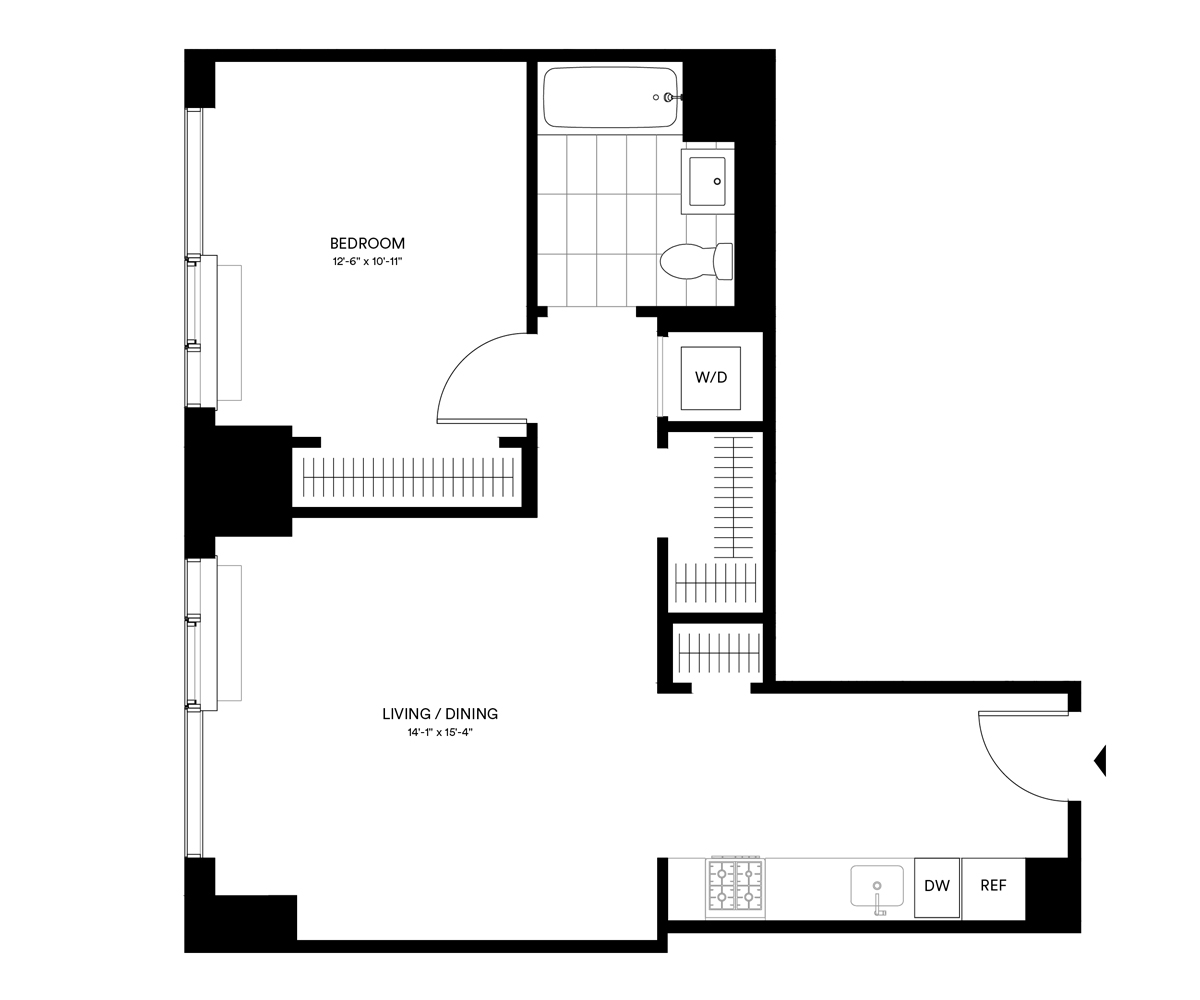 3D floor plan image for apartment 3-33V at Jackson Park