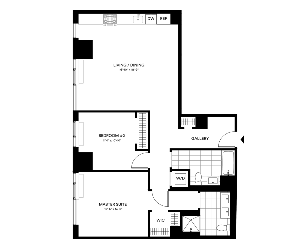 3D floor plan image for apartment 3-PH4-N at Jackson Park