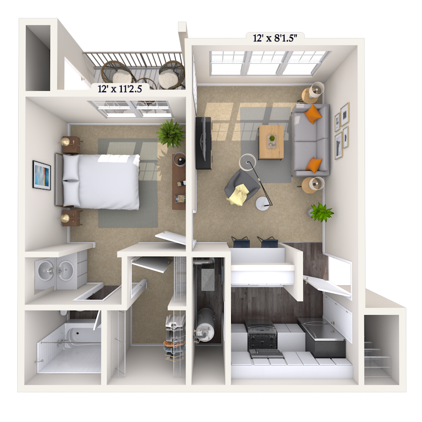 Floorplan image of unit 508