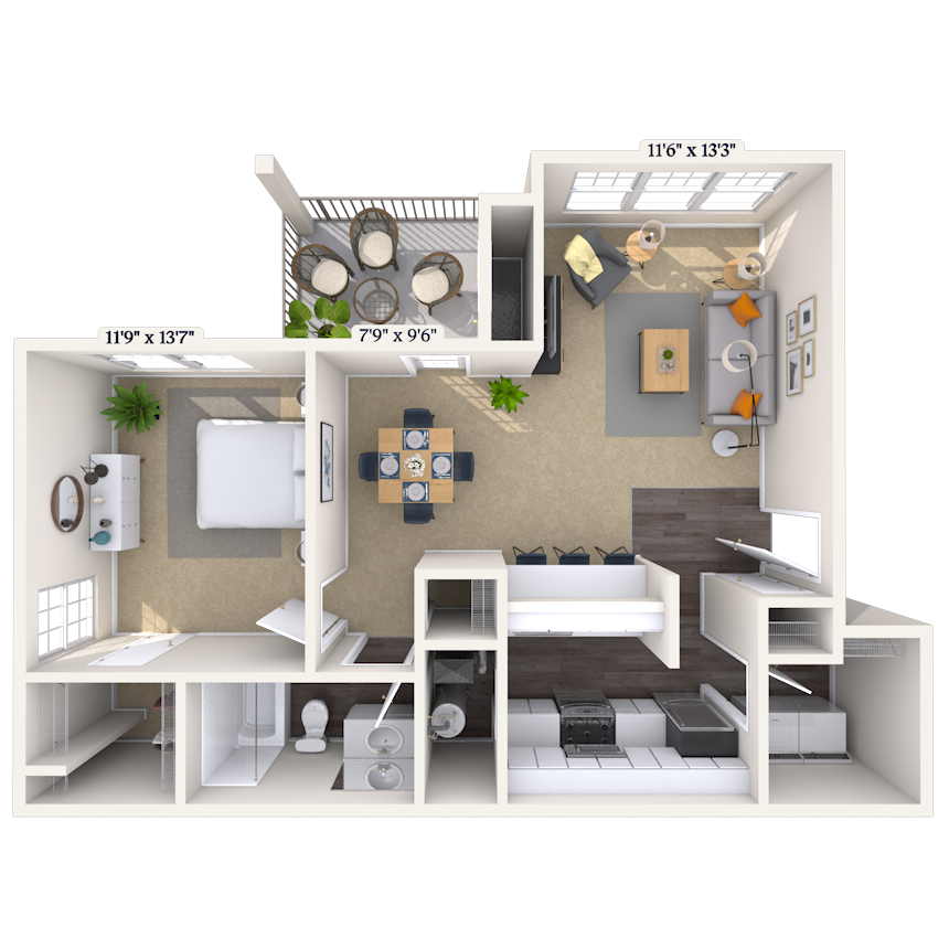 Floorplan image of unit 1615
