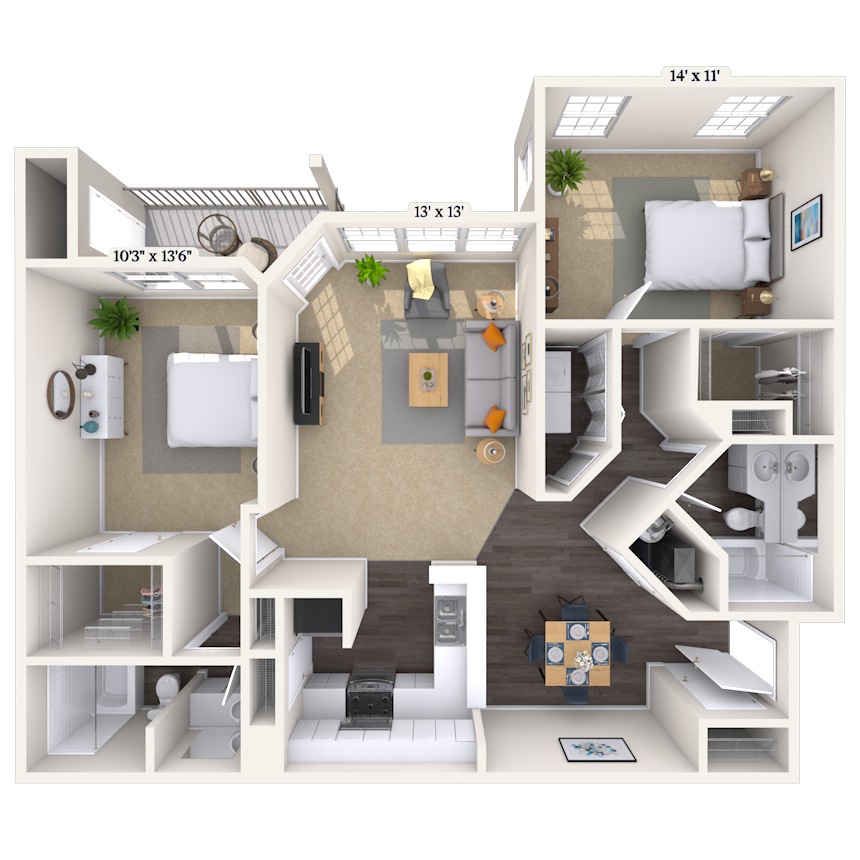 Floorplan image of unit 2817