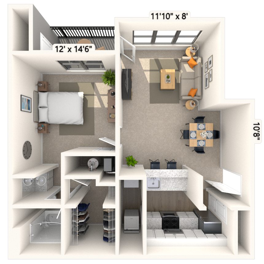 Floorplan image of unit 1517